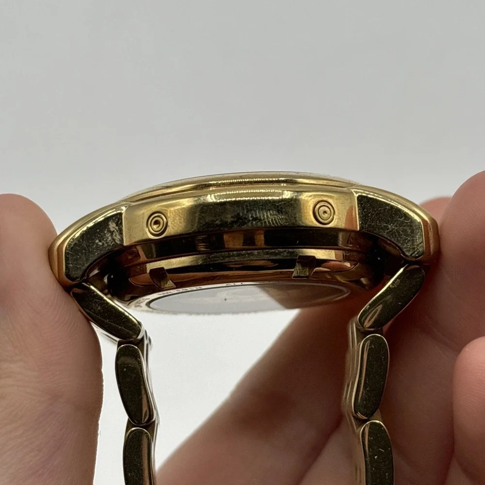 Rousseau R183-809 Gold Stainless Steel Automatic Dress Watch Blue Dial 3 ATM